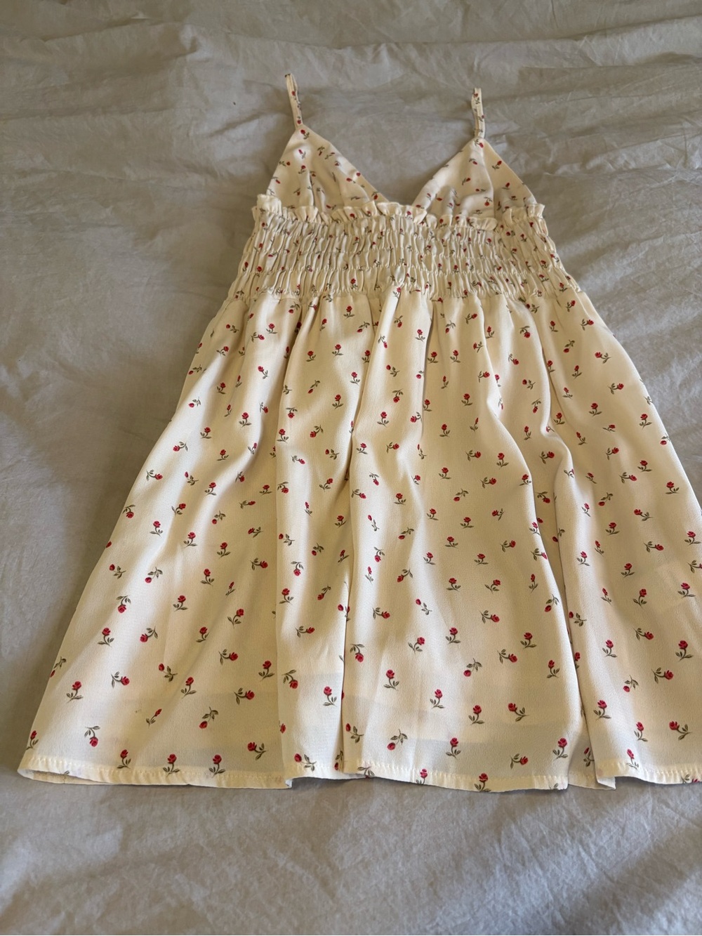 Princess Polly Cream Mini Dress with Red Floral Print - Picture 3 of 15